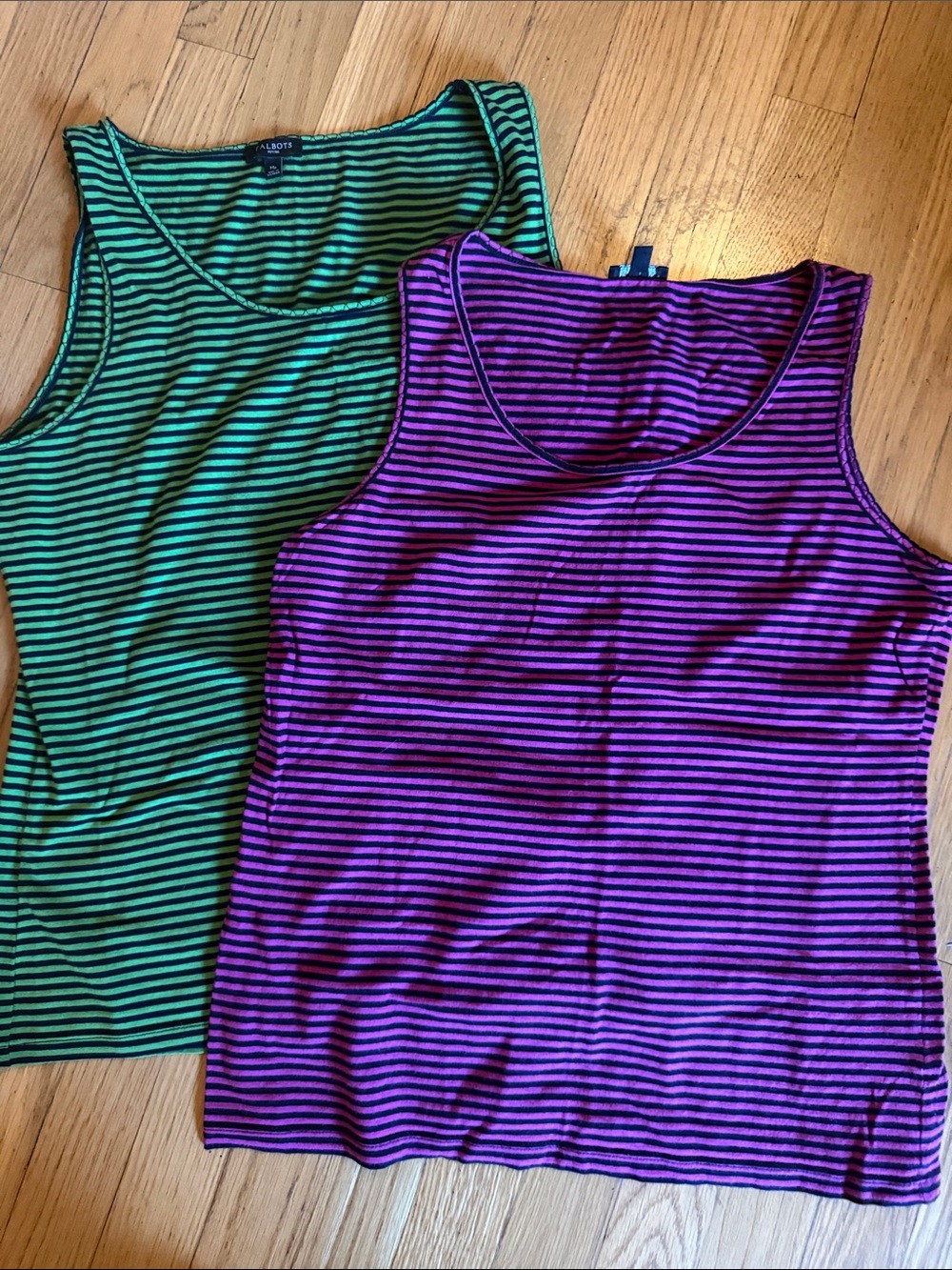 Talbots Green Stripe & Talbots Purple Stripe Tank Tops
